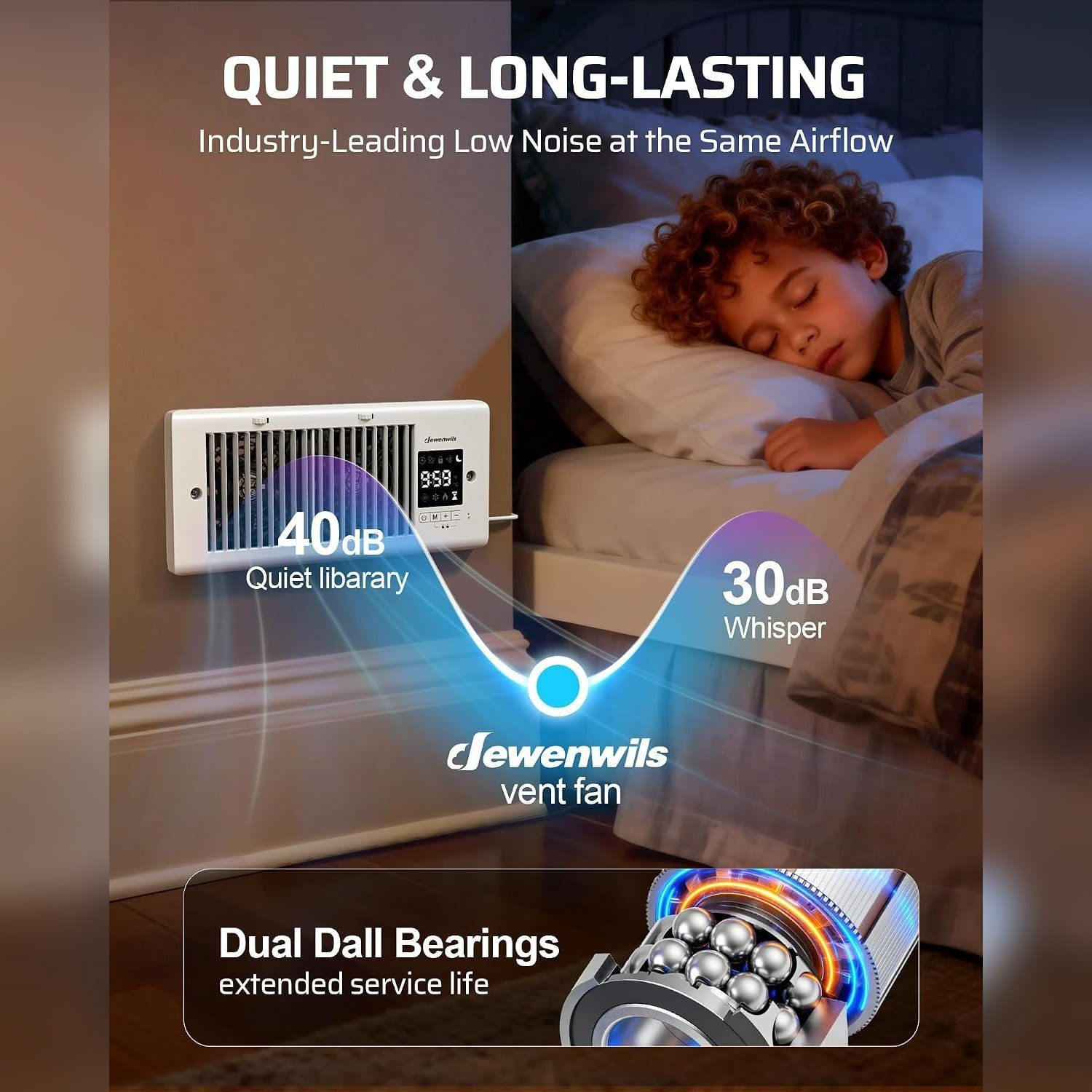🌬️ Register Booster Fan for 4'' x 10'' Vents - 10-Speed Remote Control