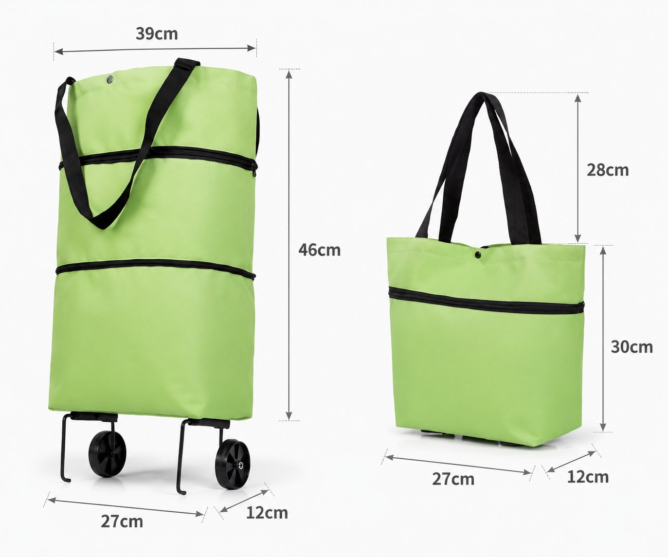 🔥HOT SALE 50% OFF🔥 Foldable 2-in-1 Rolling Shopping Bag