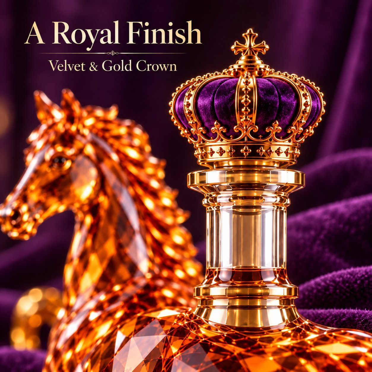 🐎 Amber Glass Stallion Whiskey Decanter 👑