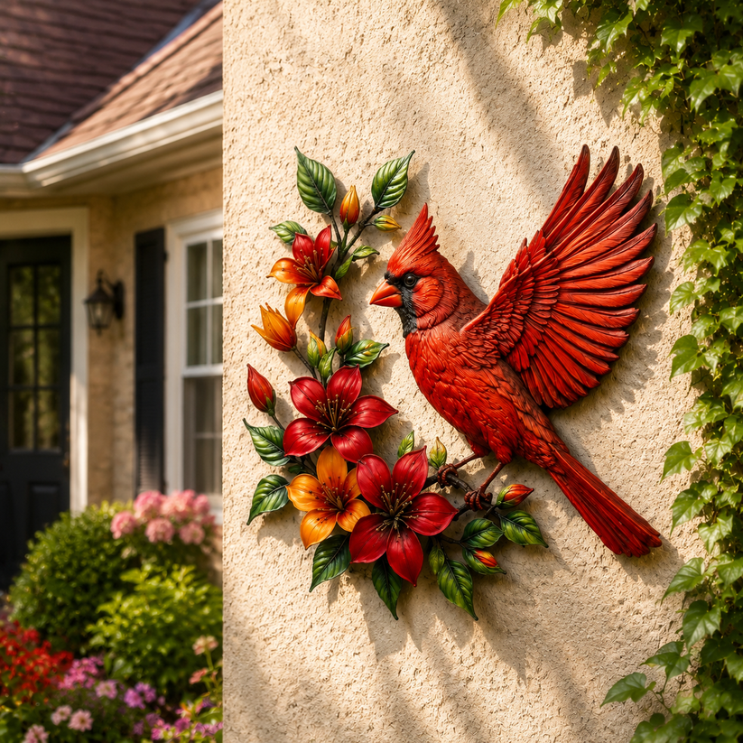 🔥Cardinal Bloom Metal Wall Art