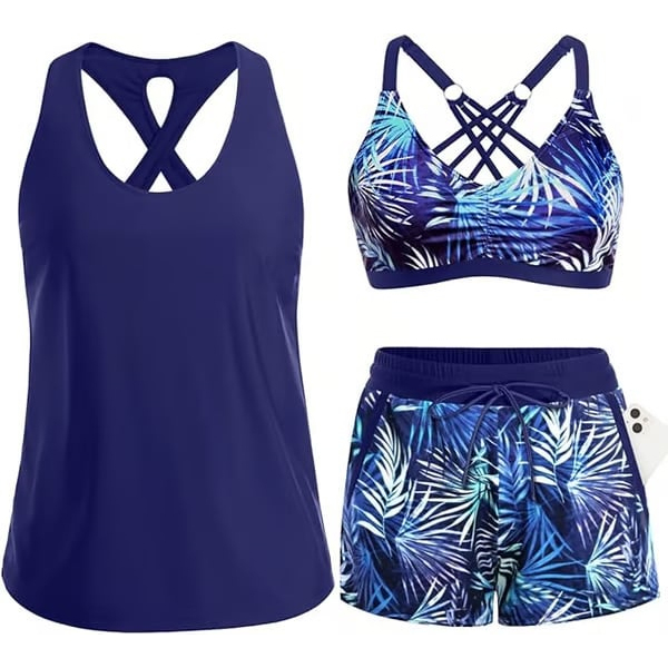 ⏰LAST DAY 55% OFF - 3 Piece Tankini with Shorts 🔥