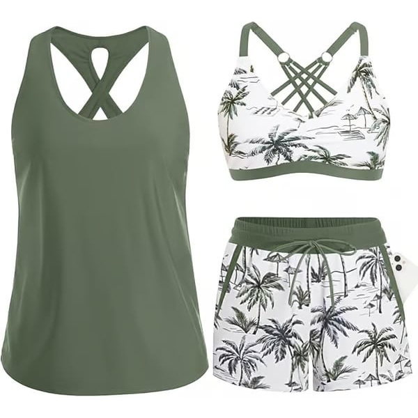 ⏰LAST DAY 55% OFF - 3 Piece Tankini with Shorts 🔥