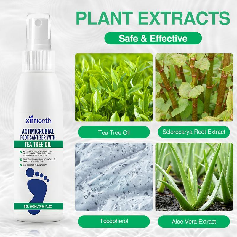 🔥Tea Tree Oil Foot Spray,Plant-Powered Antimicrobial Foot & Shoe Sanitizer