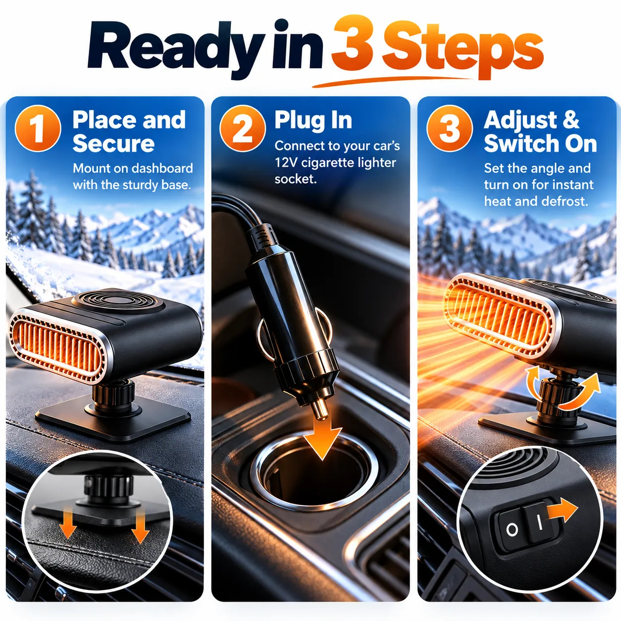 Limited Time Promotion 50% OFF-2-in-1 Portable Car Heater and Windshield Defroster