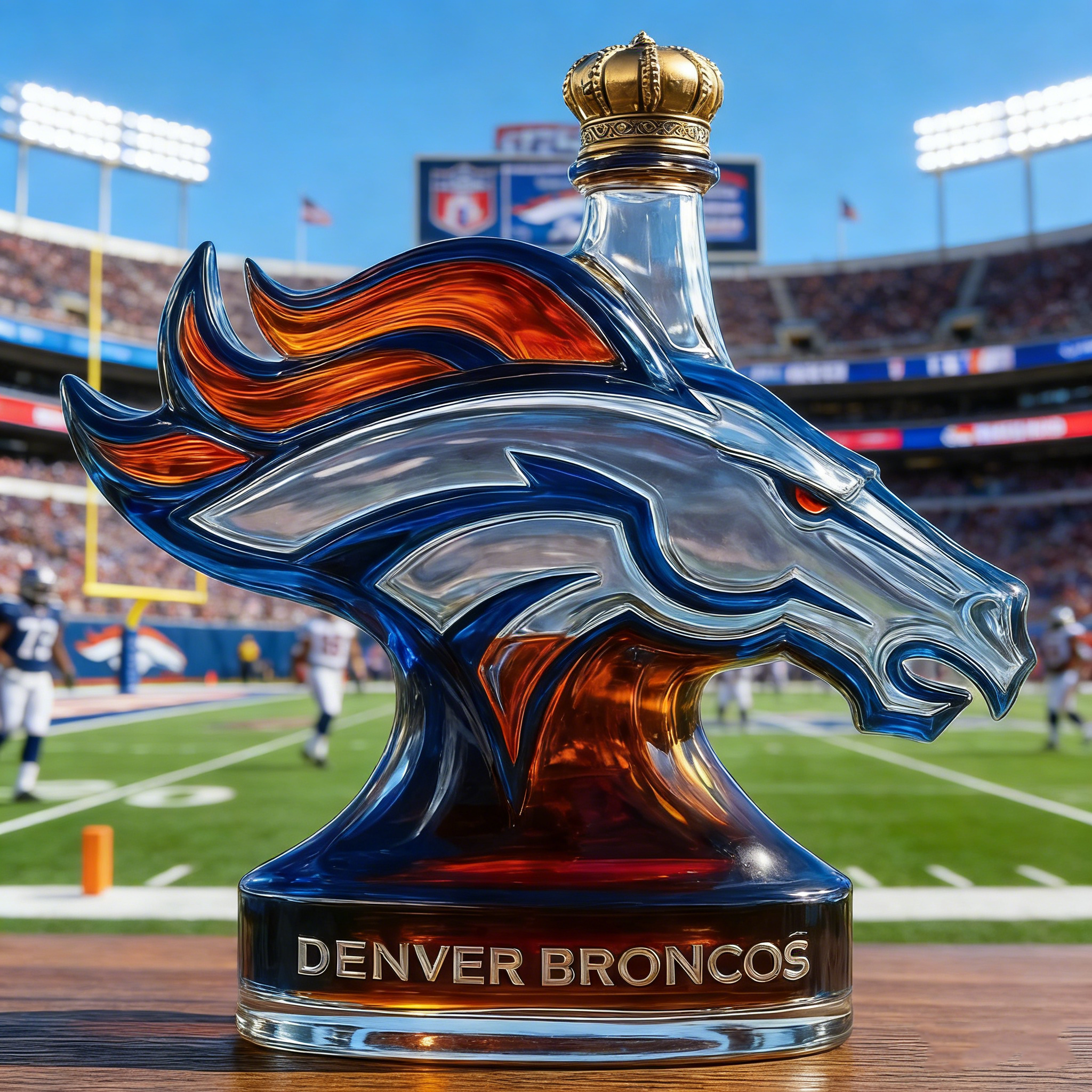 Denver Broncos whiskey bottle