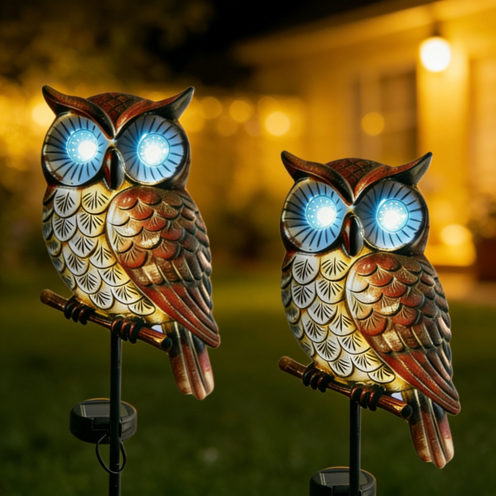 Solar Owl Garden Lights – Charming Outdoor Decor with Glowing Eyes