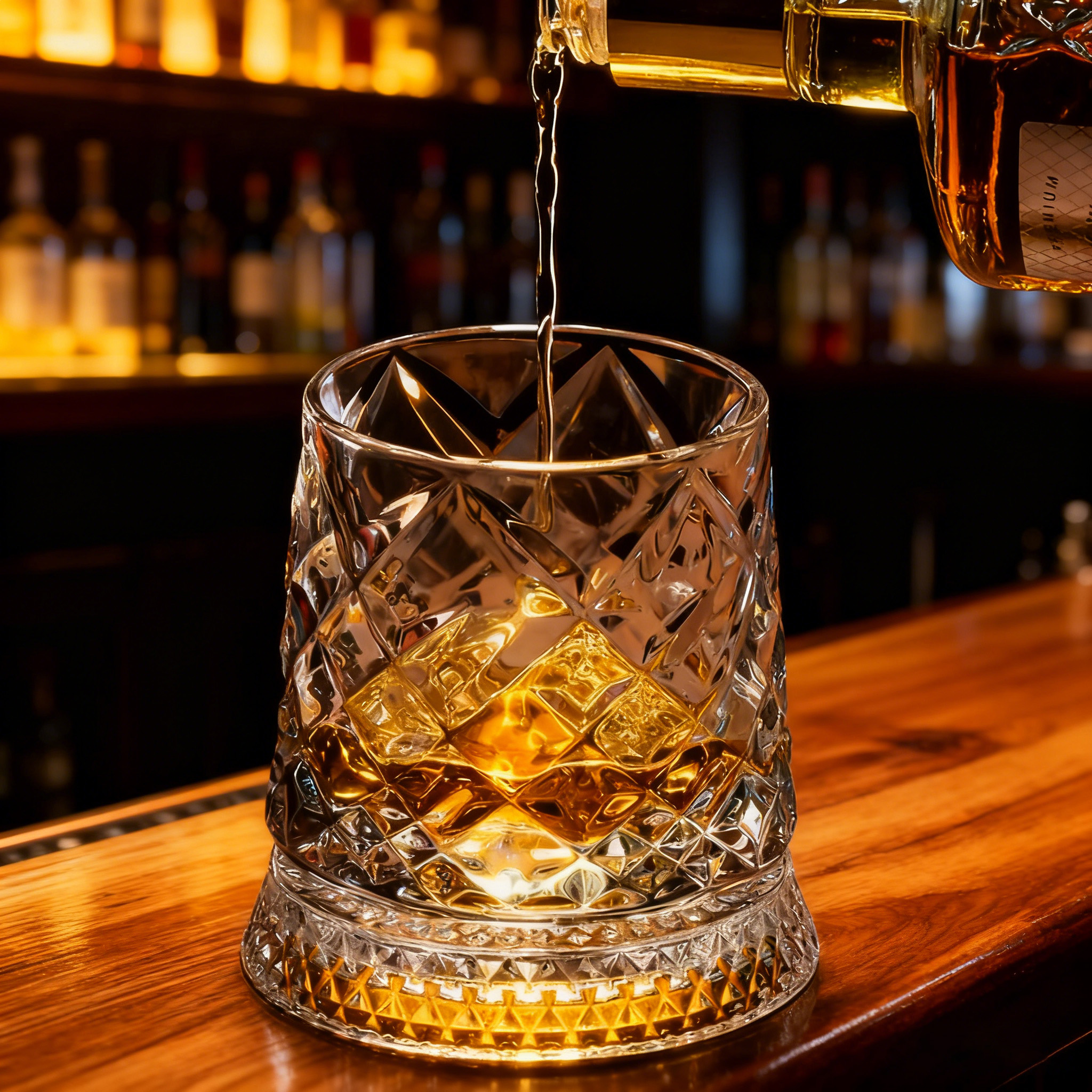 Rotating Crystal Whiskey Glasses Set