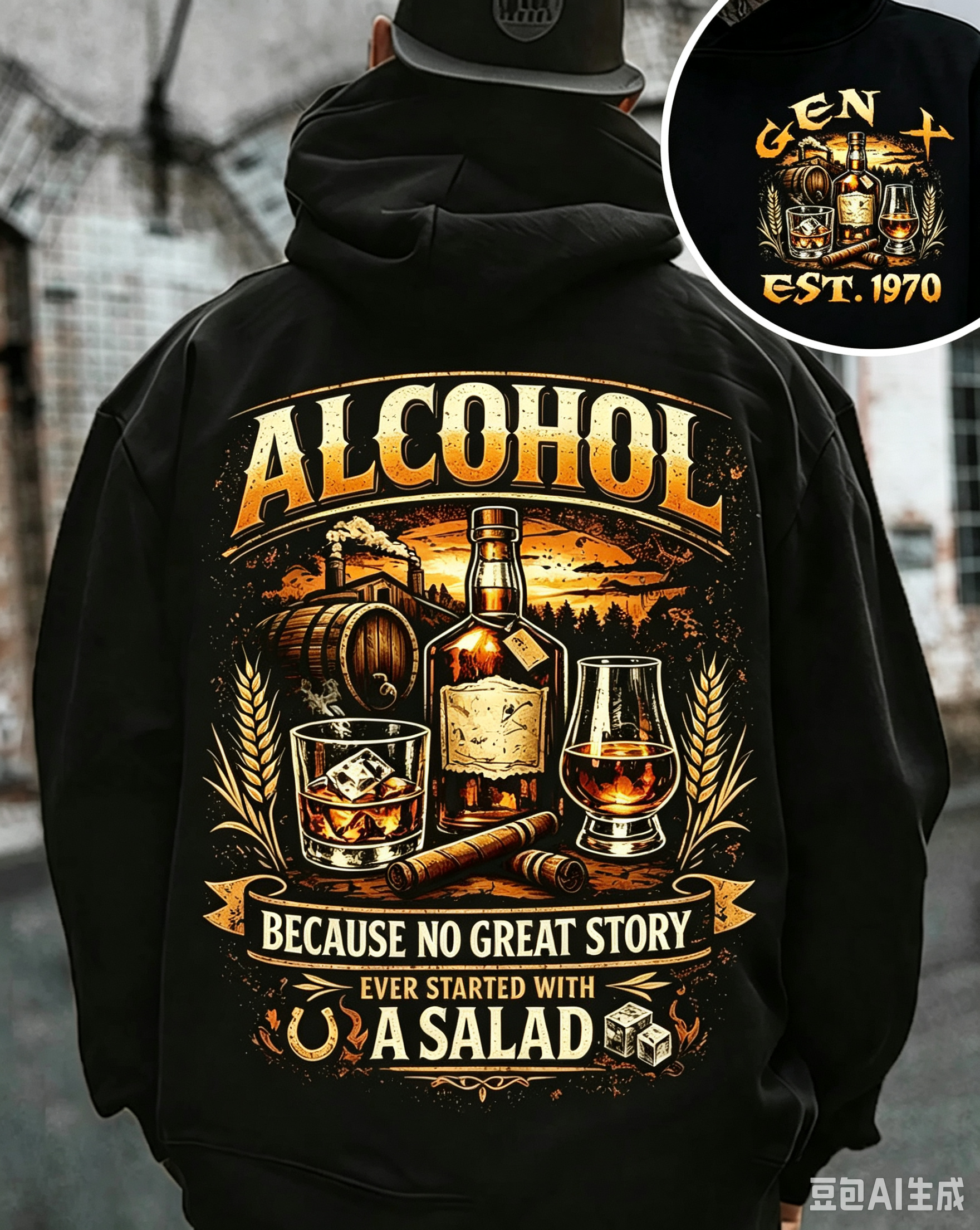Alcohol Because No Great Story Hoodie