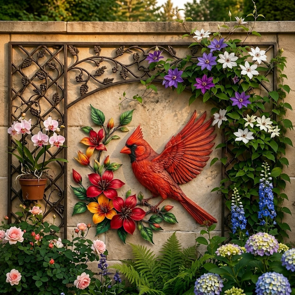 🔥Cardinal Bloom Metal Wall Art