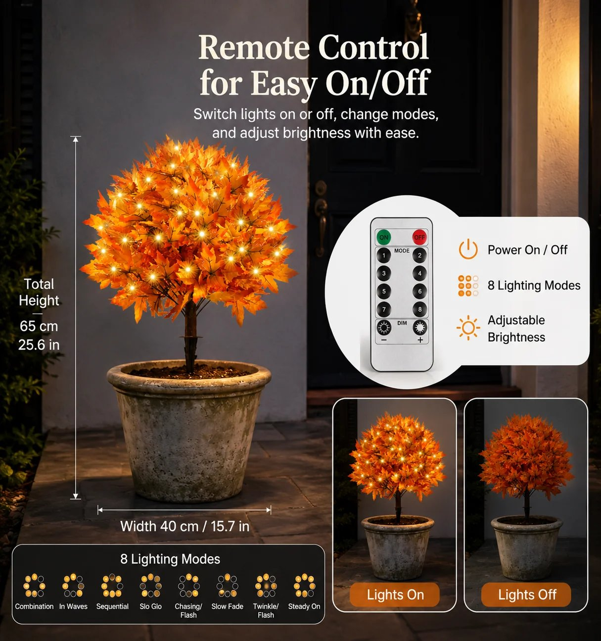 🍁Light-Up Autumn Maple Tree – LED Fall Tree Ornament✨