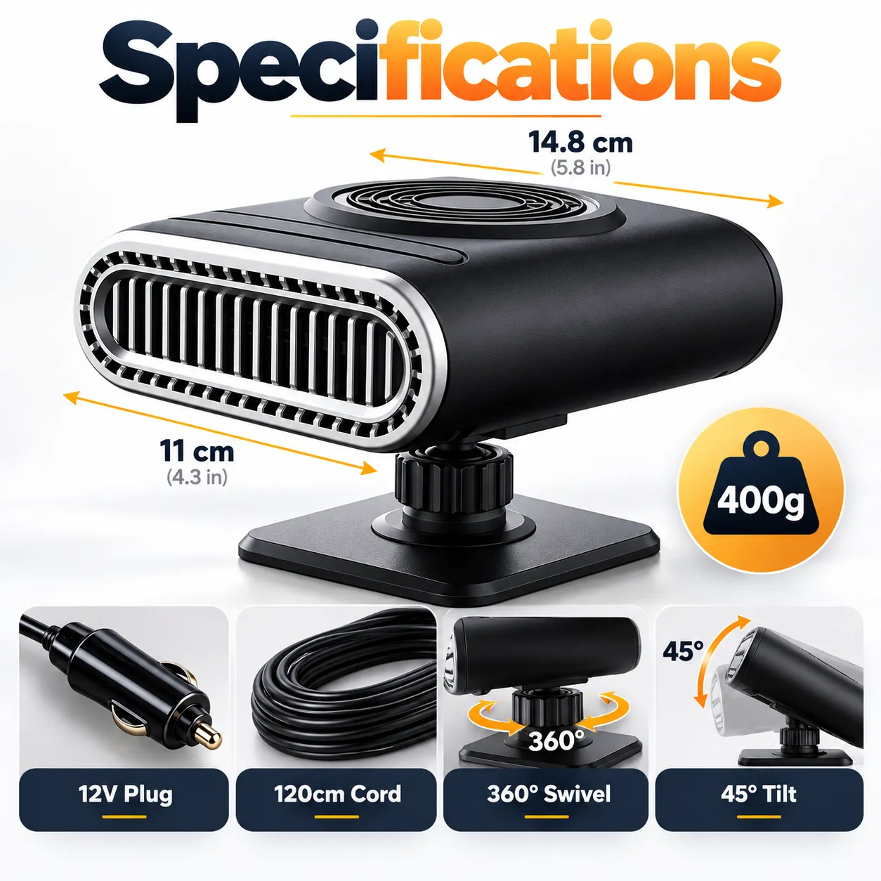 Limited Time Promotion 50% OFF-2-in-1 Portable Car Heater and Windshield Defroster