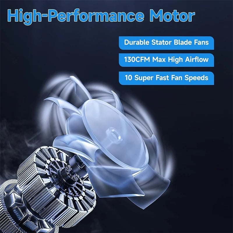 🌬️ Register Booster Fan for 4'' x 10'' Vents - 10-Speed Remote Control