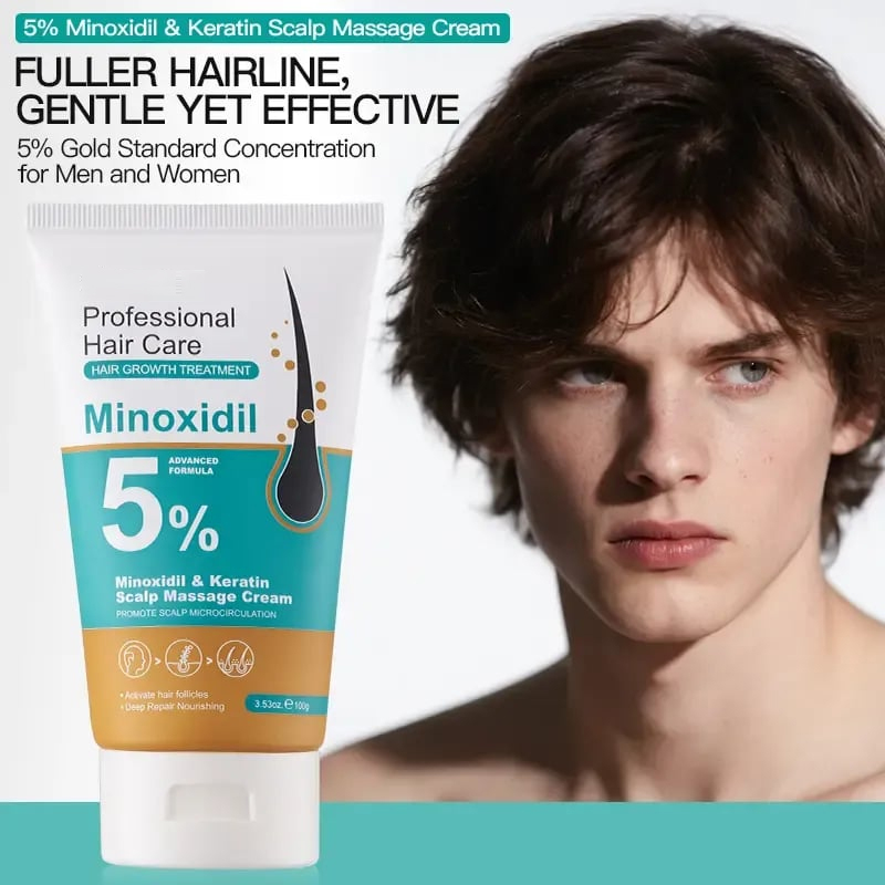 🎁Buy 1 Get 1 Free🎁5% Minoxidil Hair Growth Scalp Massage Cream with Keratin & Ginger