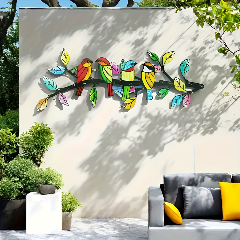 🐦 Colorful Metal Bird Wall Art – Vibrant Garden & Home Decor ✨
