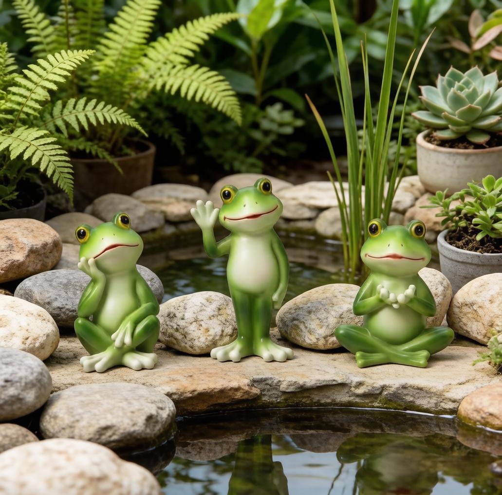 Frog Figurine Garden Decor – Miniature Landscape Ornament