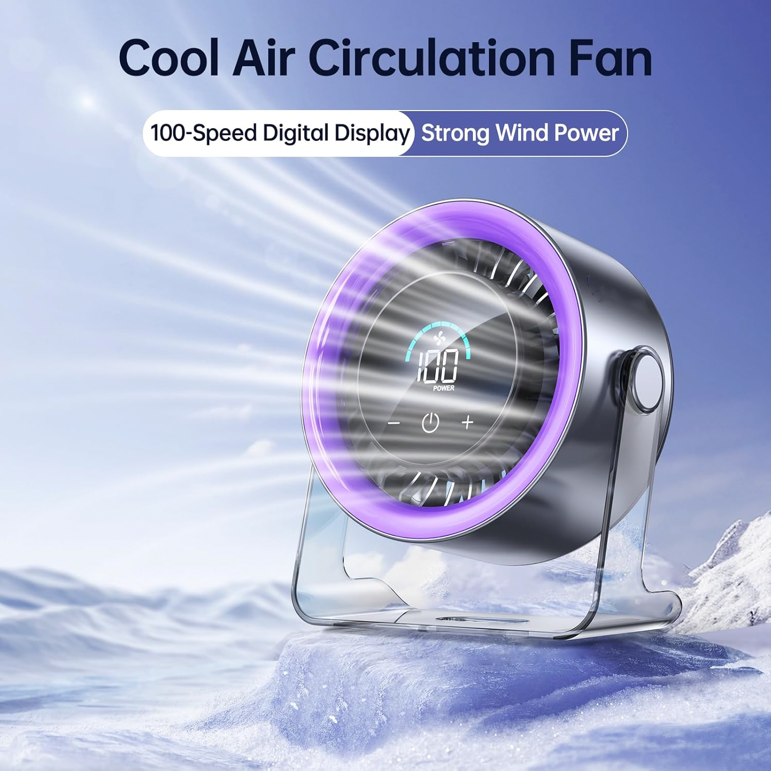 100 Speeds Digital Display Quiet Table Fan