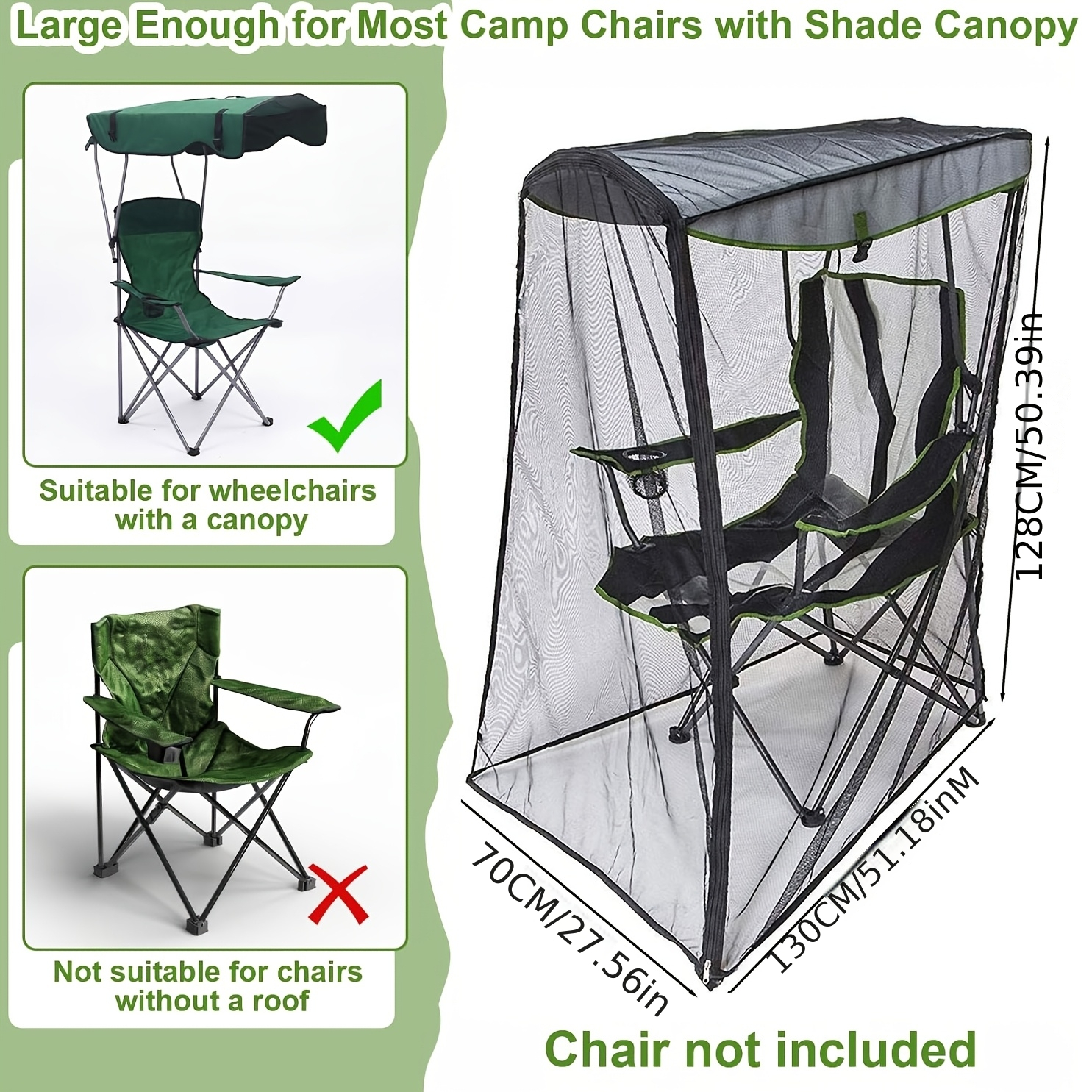 Outdoor Mosquito Net Chair Cover – Portable Bug Protection Canopy for Camping, Patio & Beach Relaxing