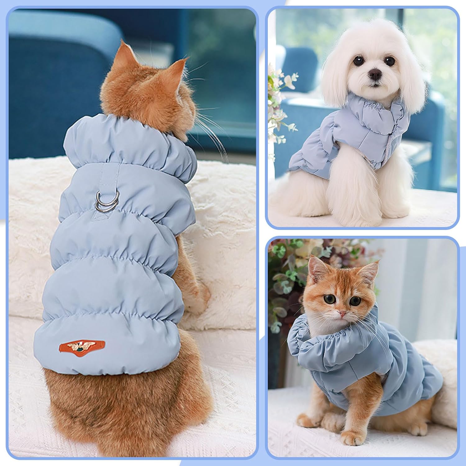 Extra Thick Fleece-Lined Dog Coat, Suitable For Small And Medium-Sized Dogs And Cats.