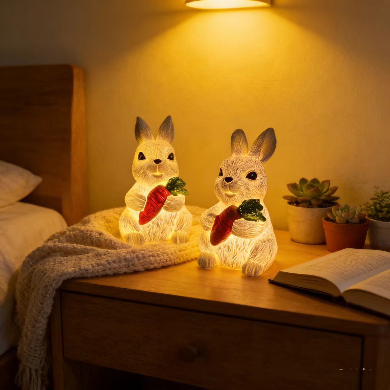 🐰 Easter Bunny Resin Night Light – Soft Glow Spring Decor 💡✨