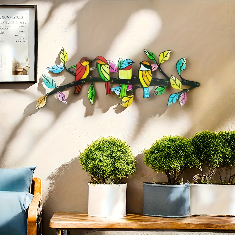 🐦 Colorful Metal Bird Wall Art – Vibrant Garden & Home Decor ✨