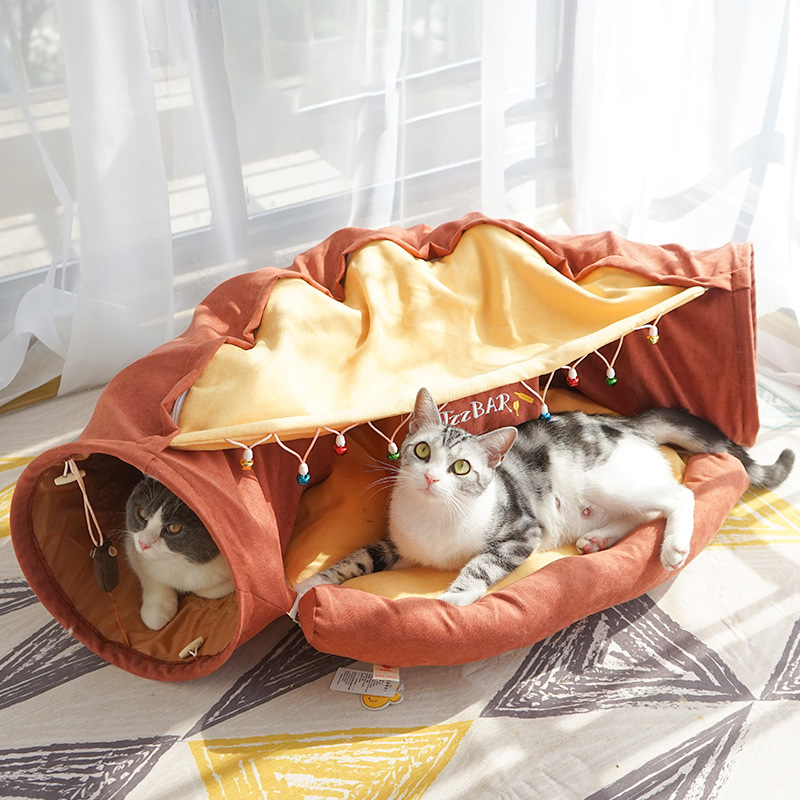 2-in-1 Cat Bed Play Tunnel