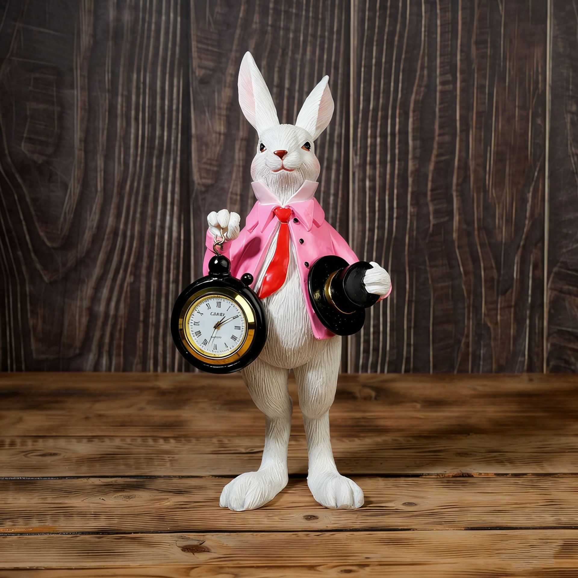 ⏰ Storybook White Rabbit Clock Figurine – Functional Easter Decor 🐰✨
