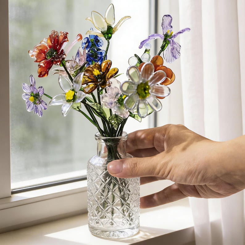 Glass Flower Bouquet---Mother's Day Gift