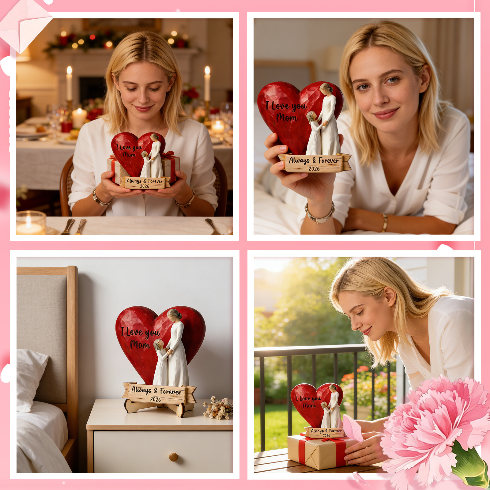 Heartfelt Mother & Child Figurine – "I Love You Always & Forever"