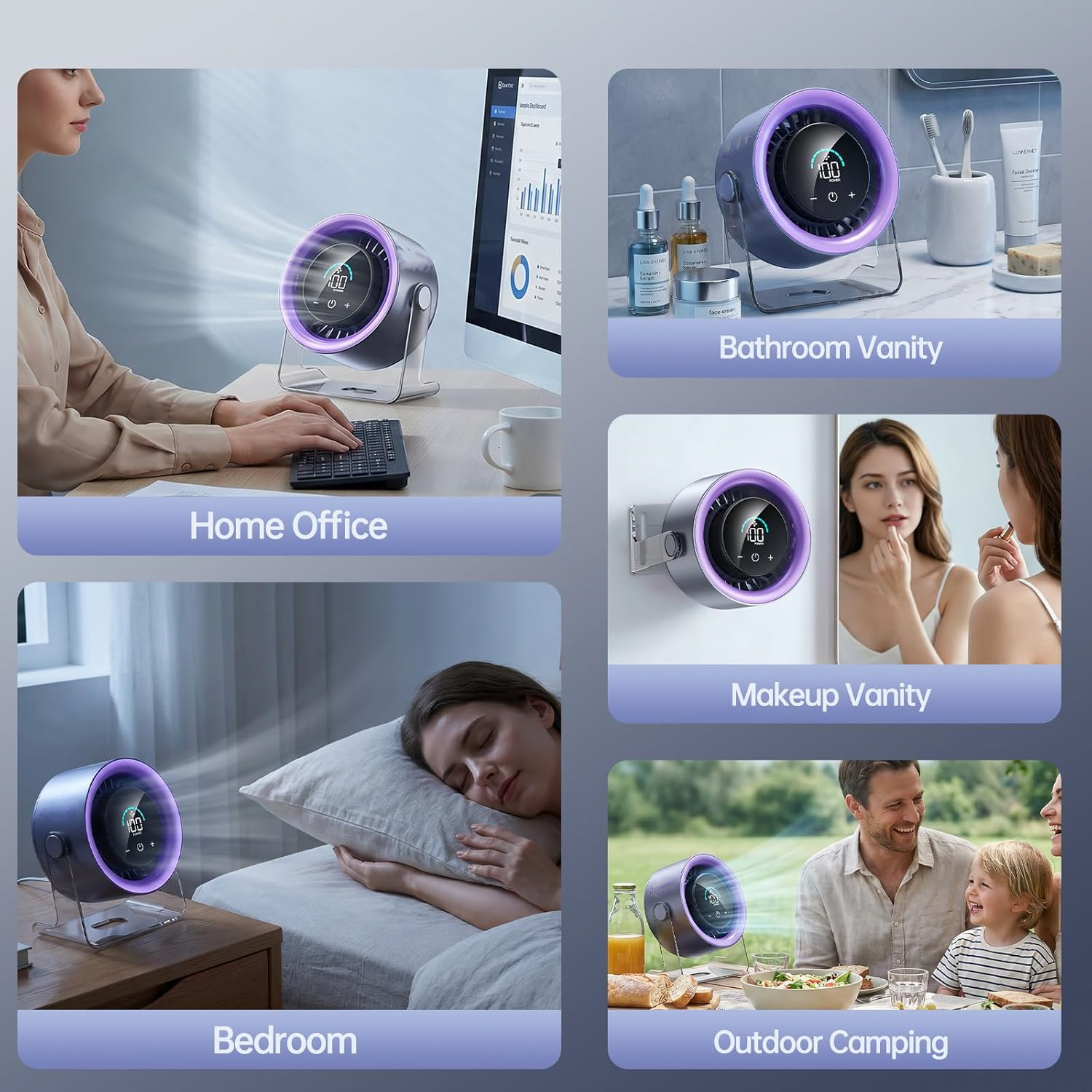 100 Speeds Digital Display Quiet Table Fan