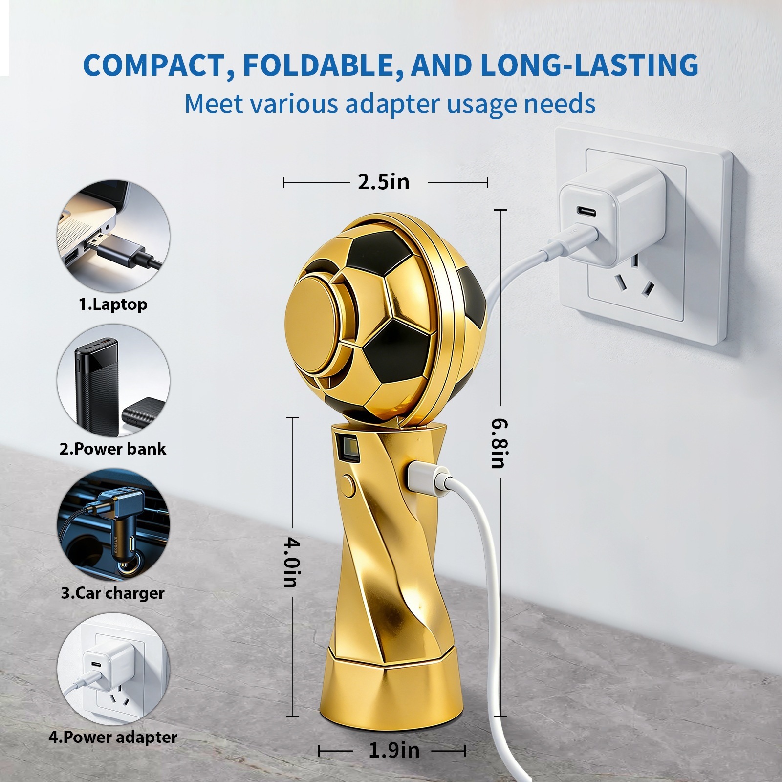 Soccer Ball Portable Fan – Stay Cool Anywhere ⚽