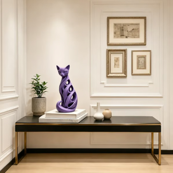 🔥🎁🐈‍⬛ Spiral Cat Sculpture — A Modern Symbol of Elegance & Curiosity
