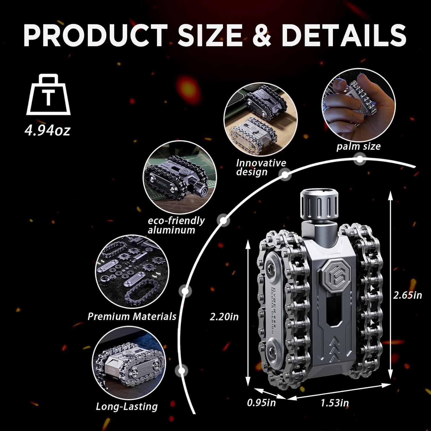 4 in 1 Fidget Slider Roller Chain Spinner Combo