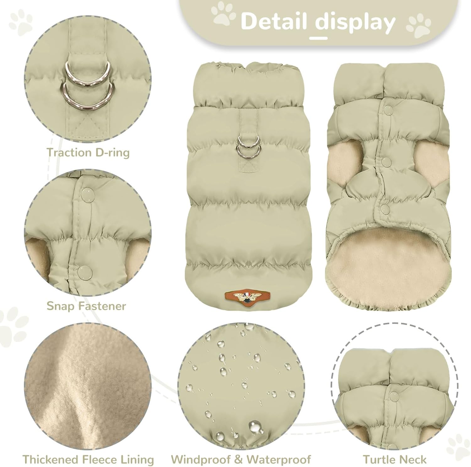 Extra Thick Fleece-Lined Dog Coat, Suitable For Small And Medium-Sized Dogs And Cats.