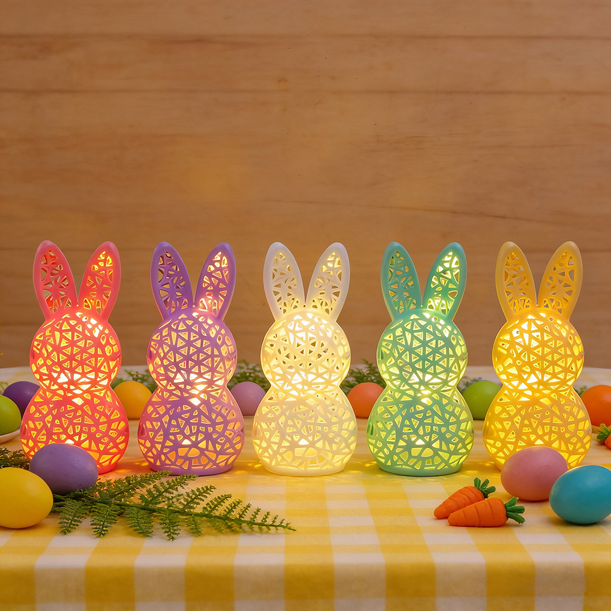 🐰 Easter Hollowed Bunny LED Light – Pastel Spring Decor 🕯️✨