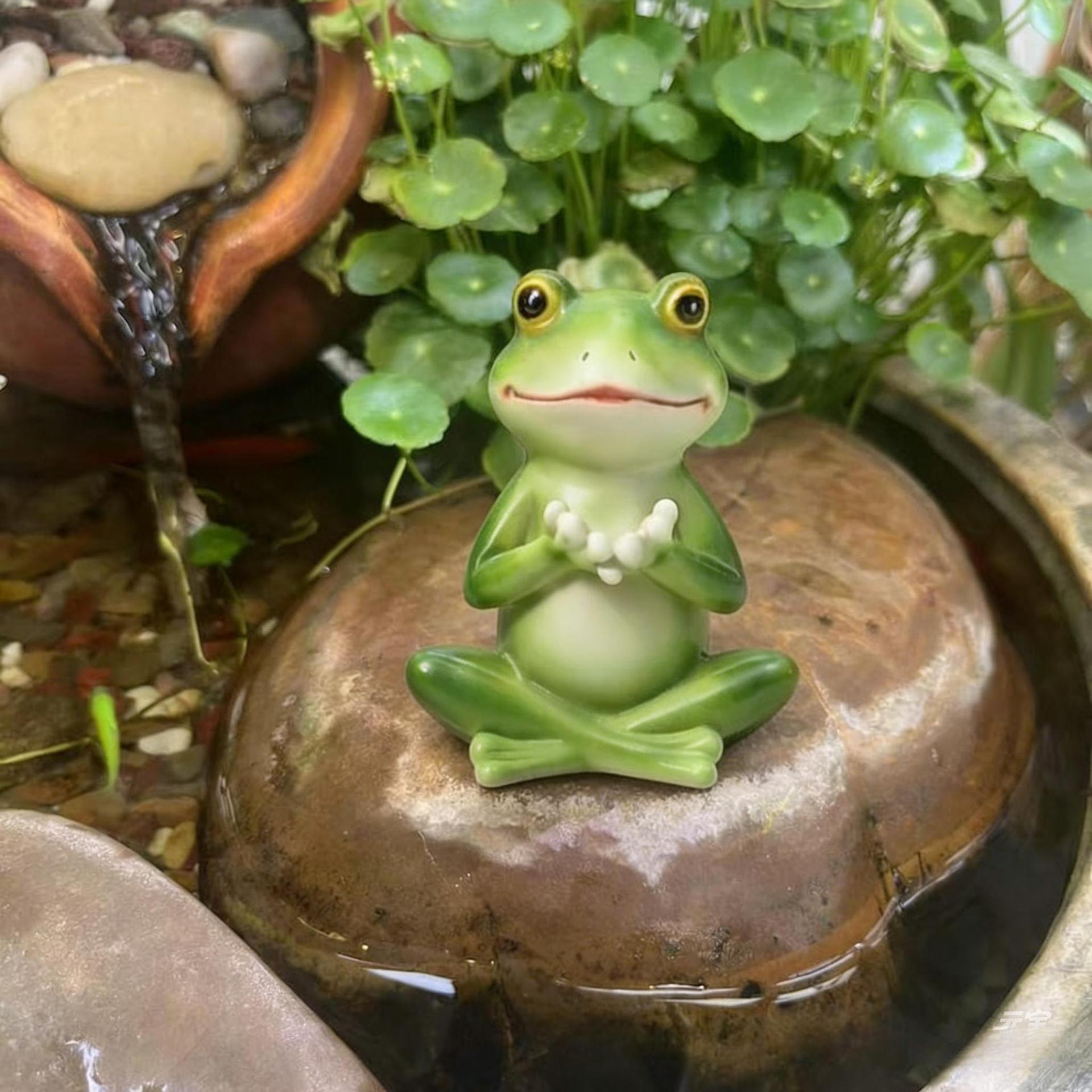 Frog Figurine Garden Decor – Miniature Landscape Ornament