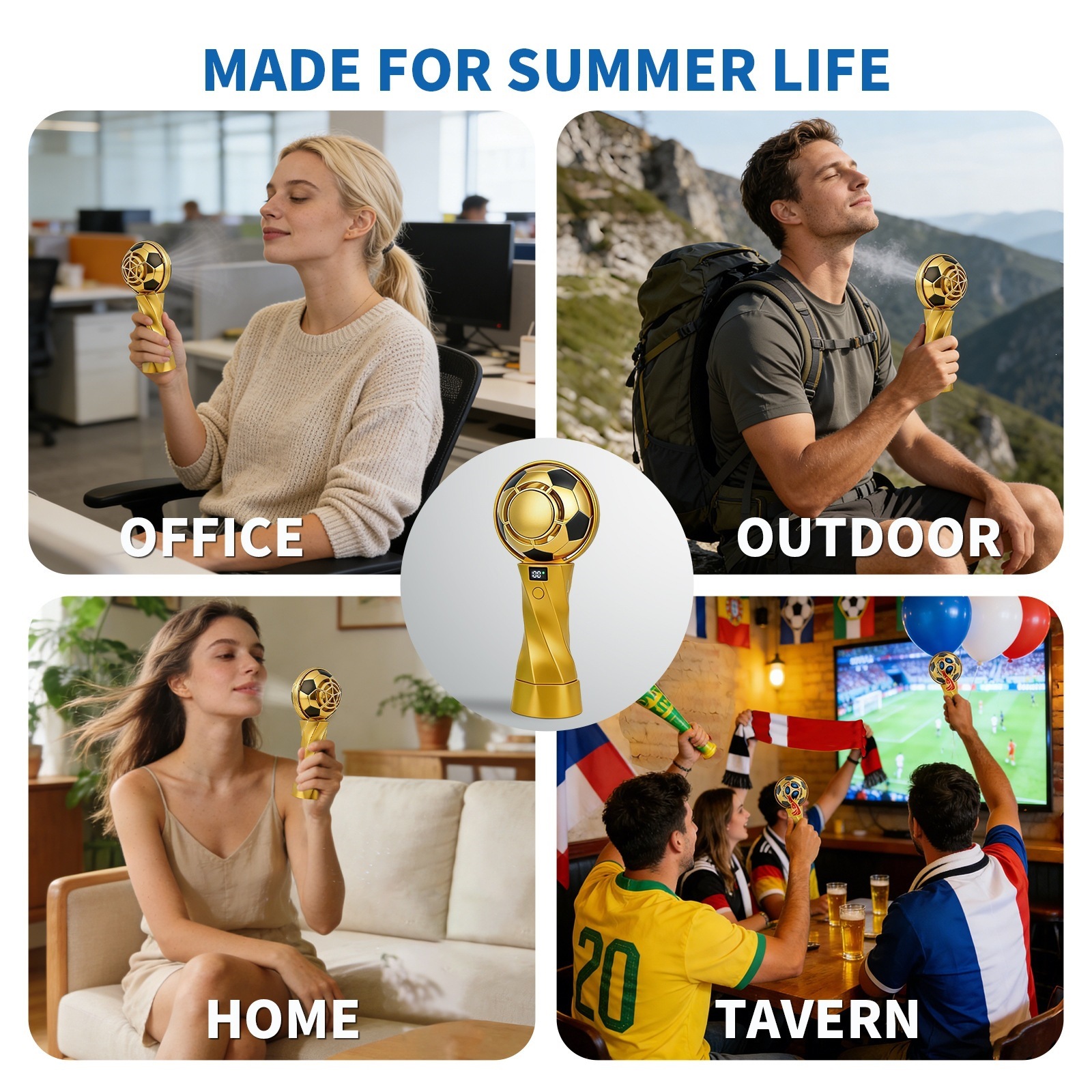 Soccer Ball Portable Fan – Stay Cool Anywhere ⚽