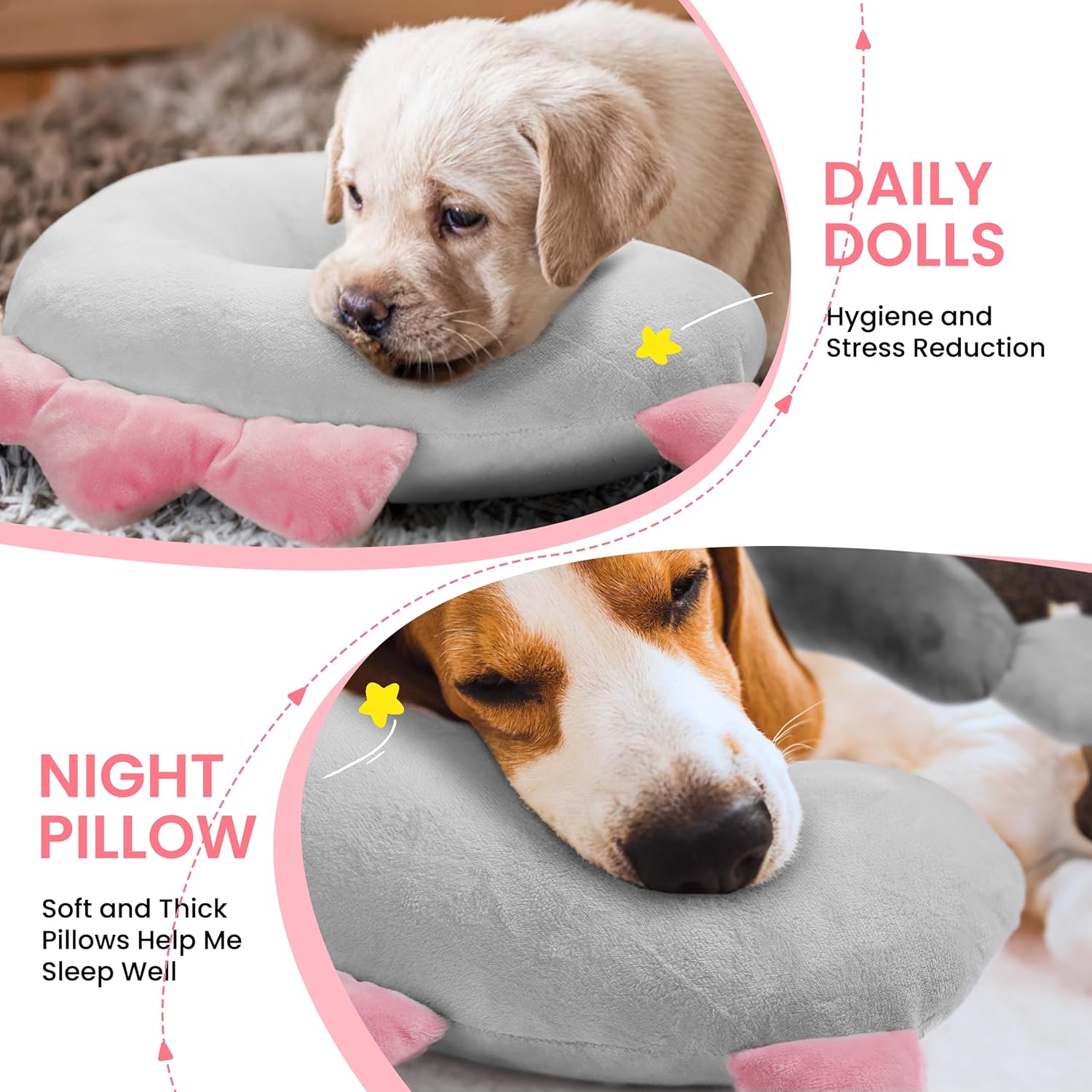 Dog Calming Pillow - Soft Neck Pillow for Dogs