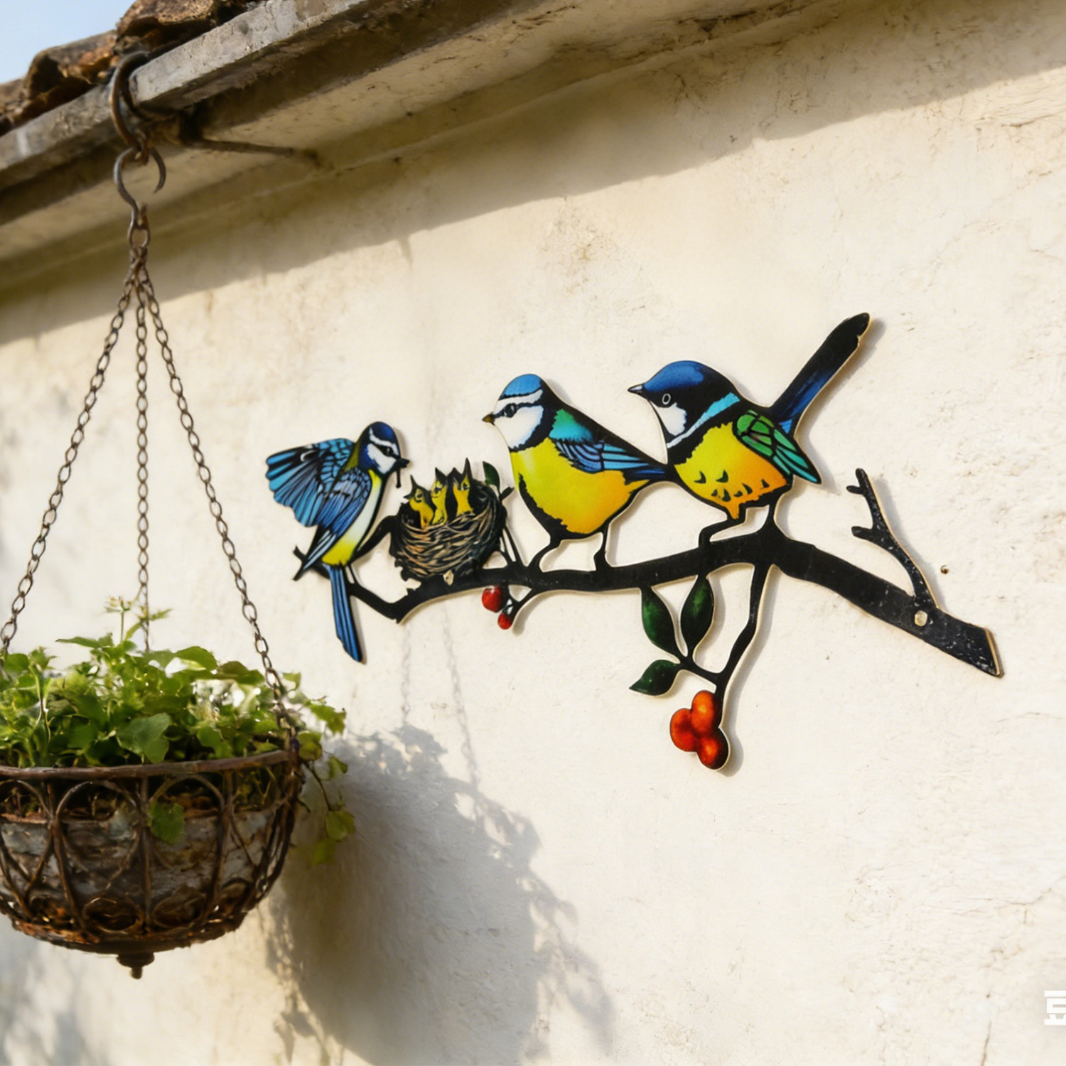 🐦 Colorful Metal Bird Wall Art – Vibrant Garden & Home Decor ✨