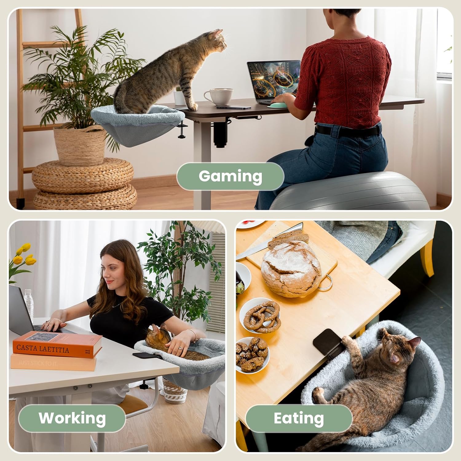 Cat Desk Bed - One-Click Folding