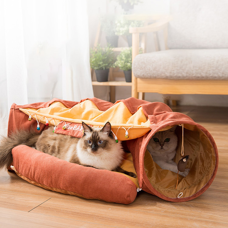 2-in-1 Cat Bed Play Tunnel