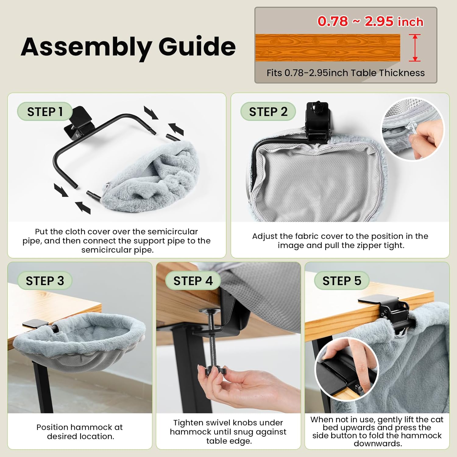 Cat Desk Bed - One-Click Folding