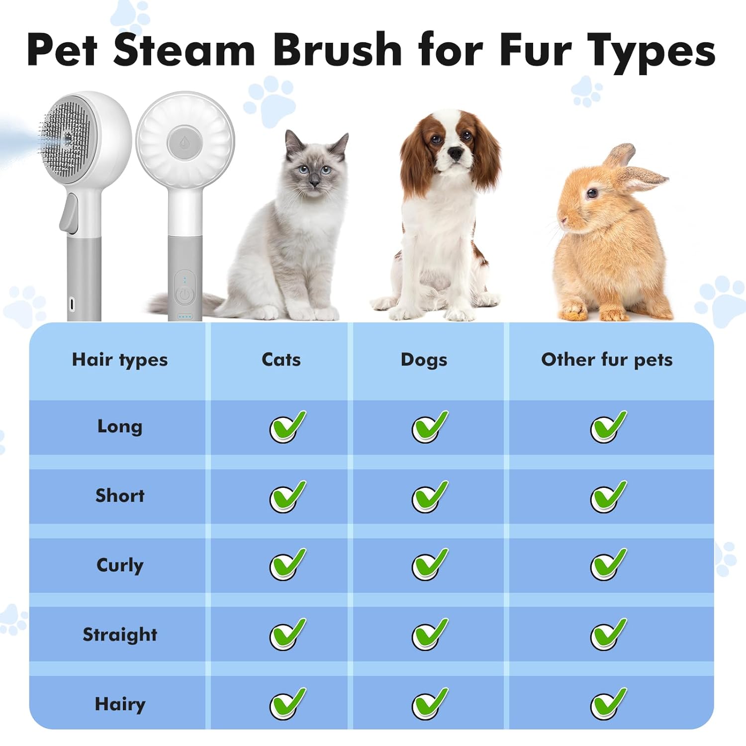 Cat Steam Brush with 2 Steam Modes