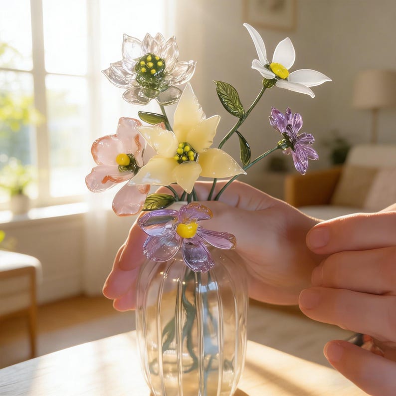 Glass Flower Bouquet---Mother's Day Gift
