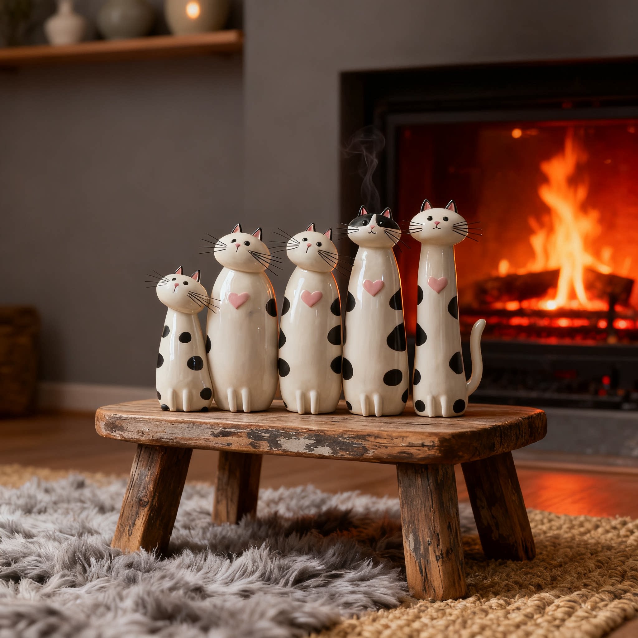 Whimsical and quirky cat figurines