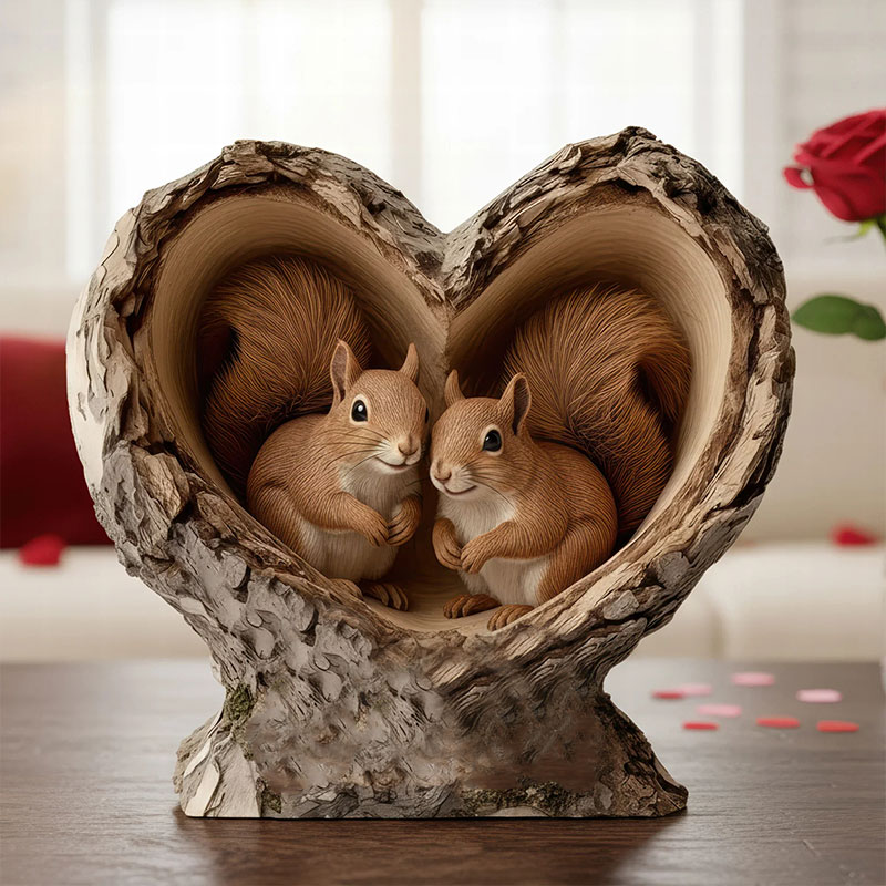 🐿️💖 Squirrel Couple Acrylic Plaque – Heartfelt Gift for Couples 💖🐿️