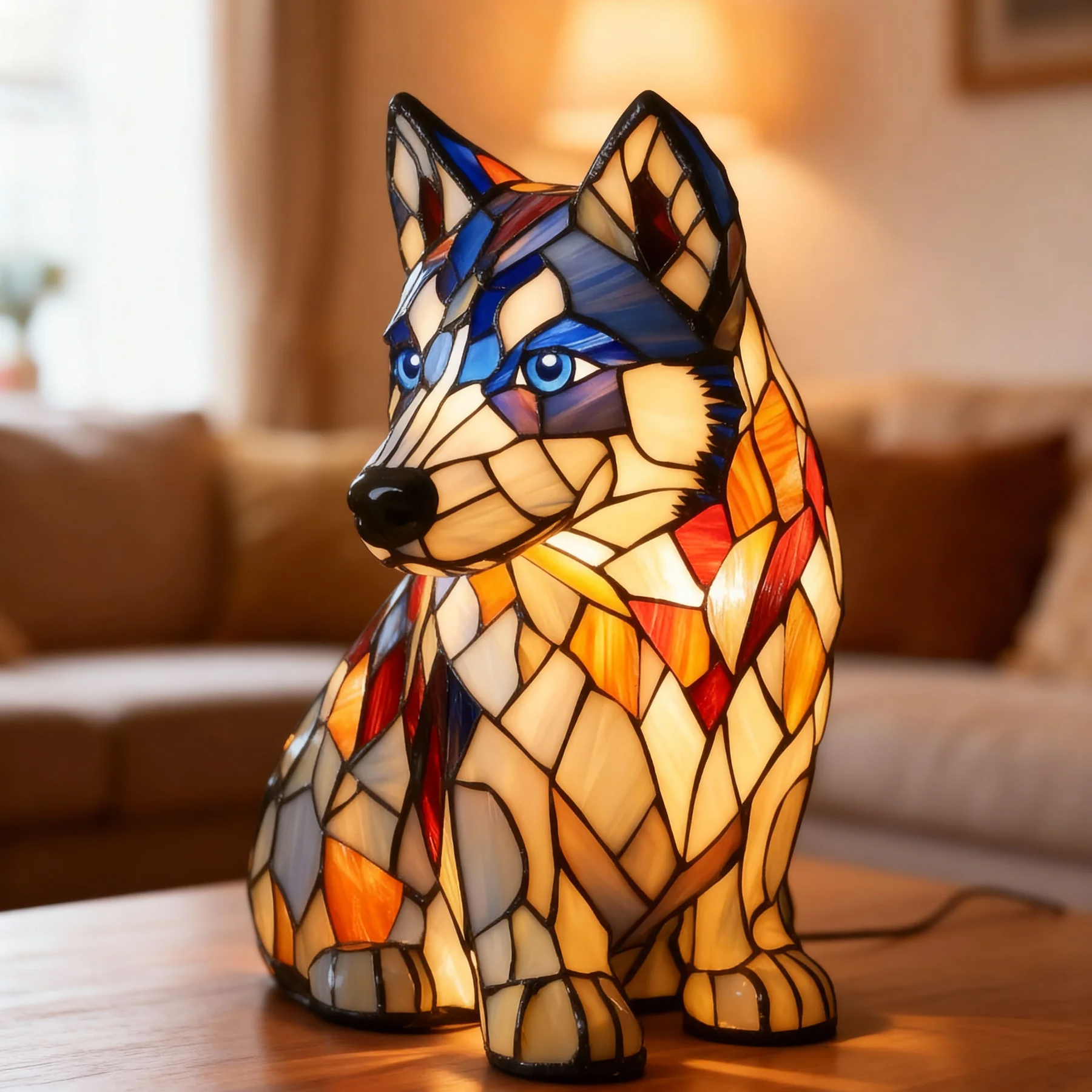 Vintage Puppy Themed Table Lamp