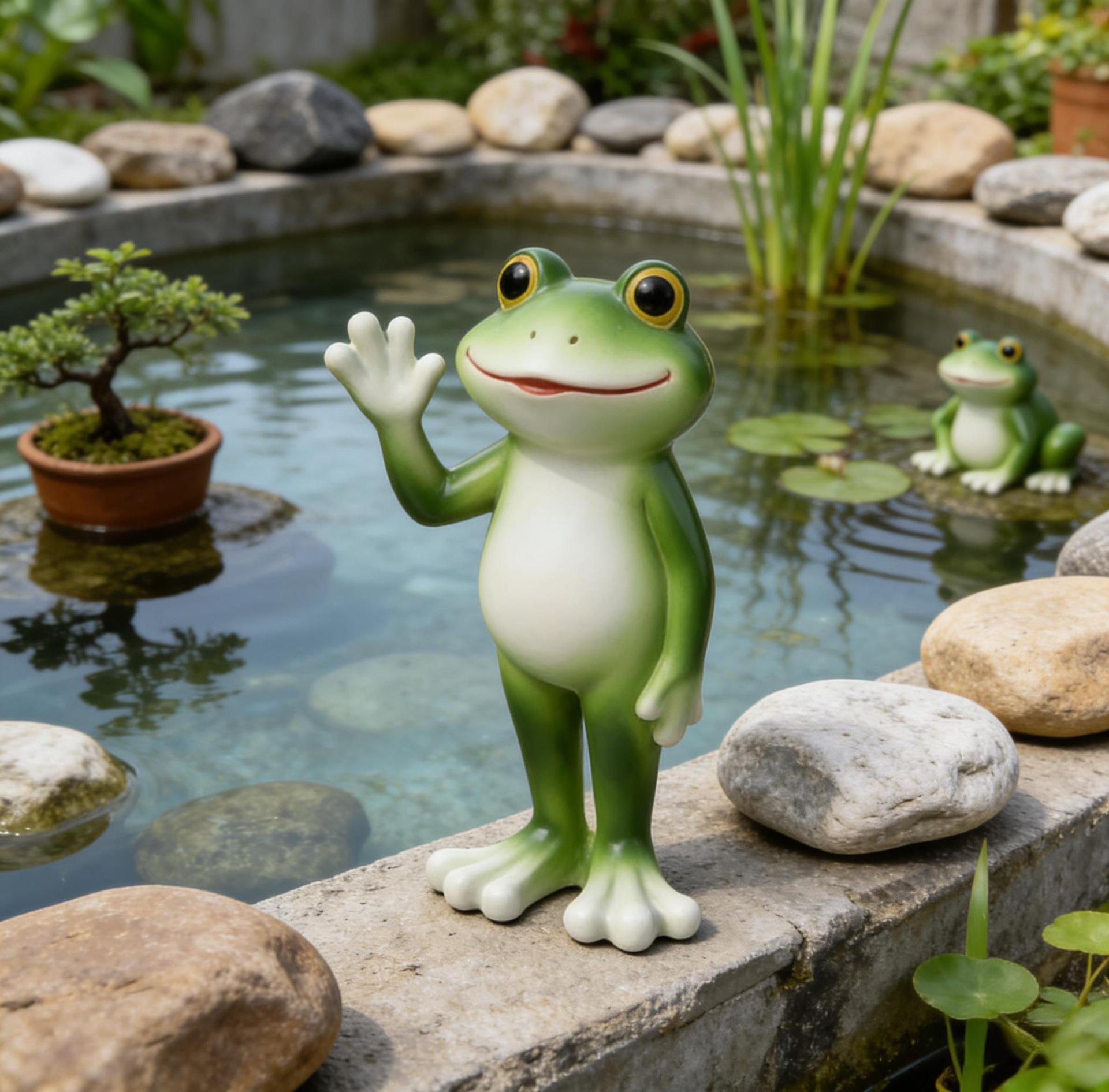 Frog Figurine Garden Decor – Miniature Landscape Ornament