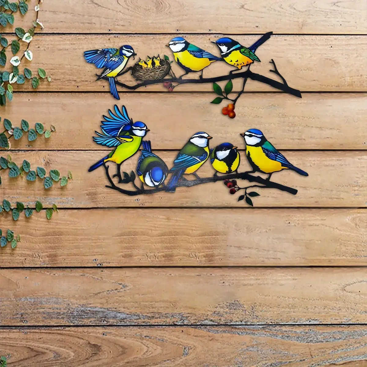 🐦 Colorful Metal Bird Wall Art – Vibrant Garden & Home Decor ✨