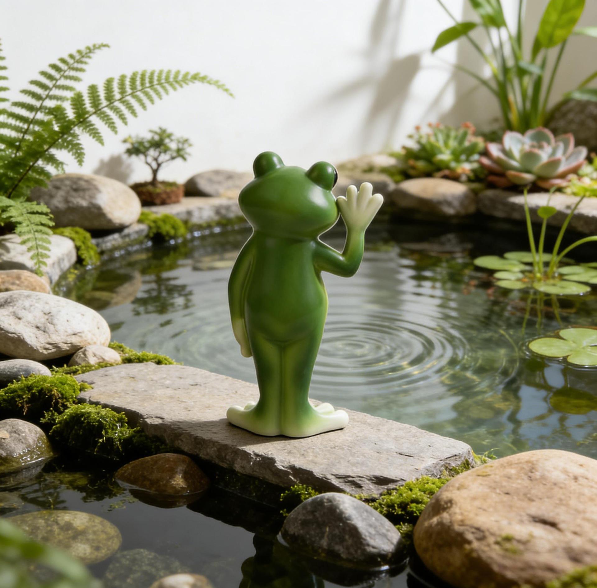 Frog Figurine Garden Decor – Miniature Landscape Ornament