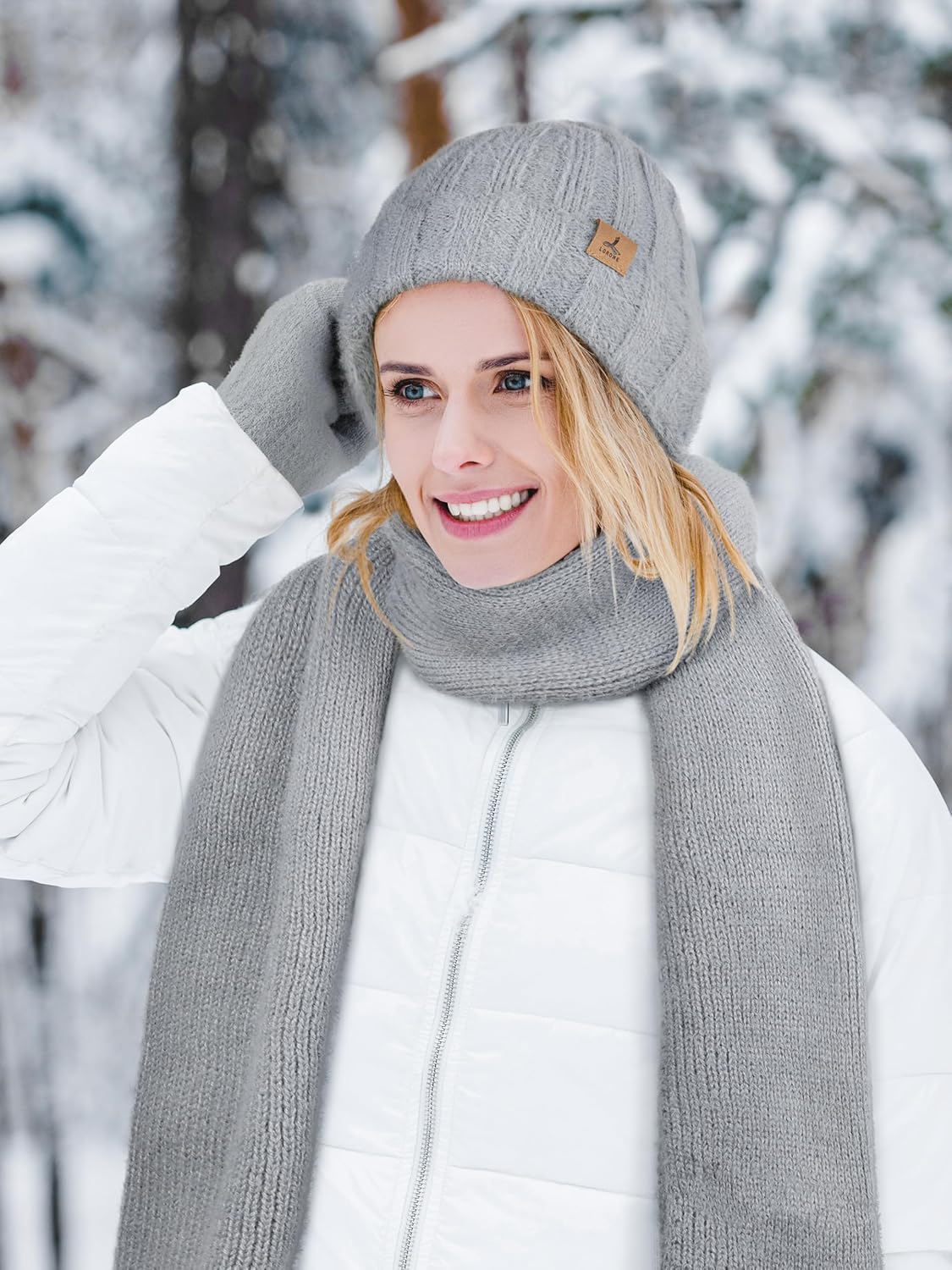 Winter Beanie Hat Scarf Gloves